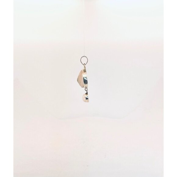 Estate 925 Sterling Silver Shiva Eye Shell Pendant w/ Pearl Drop Sea Jewelry - Picture 2 of 9